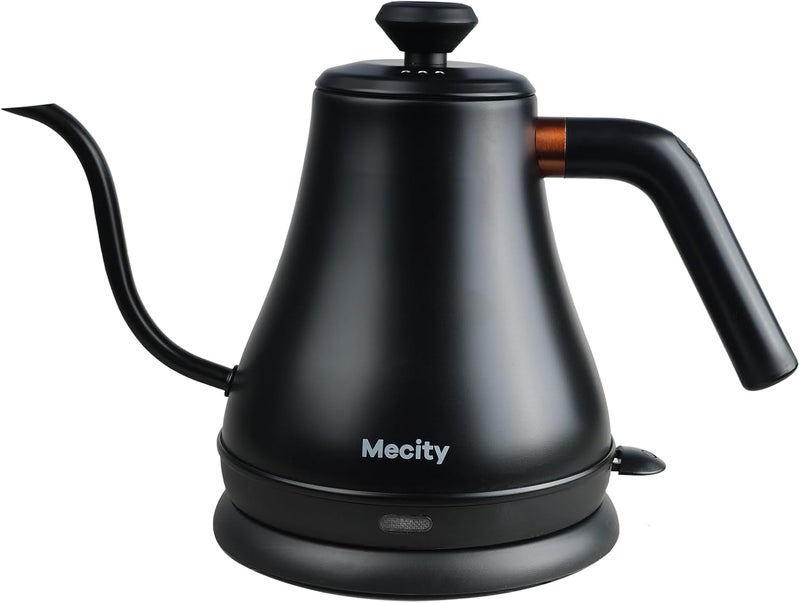 Mecity Electric Kettle Gooseneck Water Kettle Stainless Steel Tea Kettle Water Boiler Fast Heating, Auto Shut Off, 27 fl oz, 1000W, Matte Black - Image 1